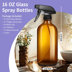 sietpoek amber glass spray bottle cap closeup highlights secure cap and leak safe storage