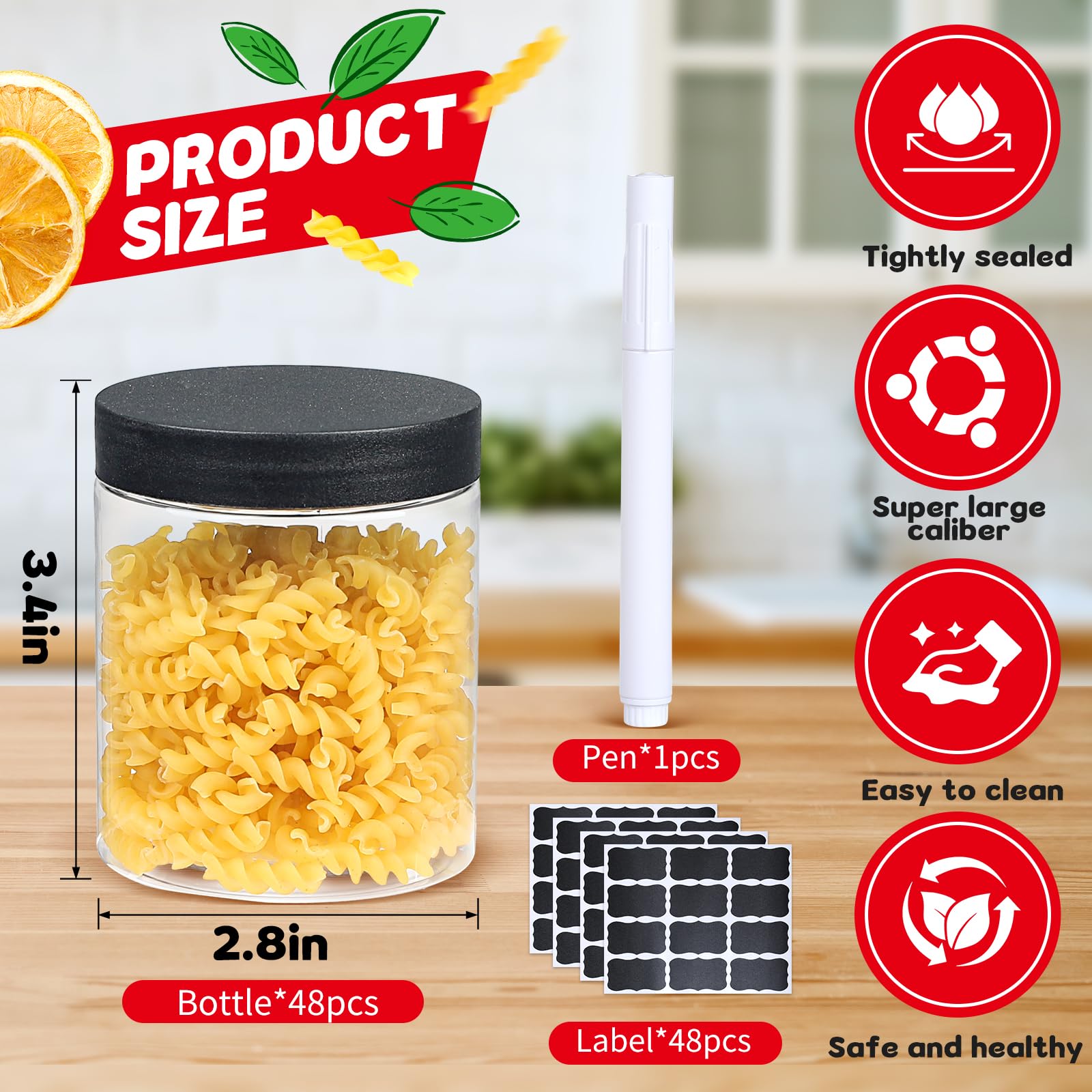 Sietpoek screw-on lid airtight seal keeps contents fresh and leak-free.