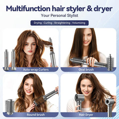 SIGBOT 5 in 1 hair dryer brush drying action demonstrates fast, efficient blowouts.