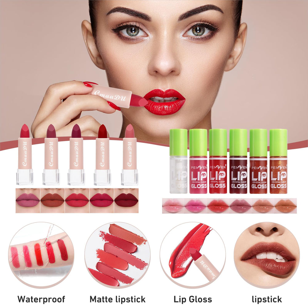Sightling All-In-One Makeup Kit lipstick collection provides bold natural colors.