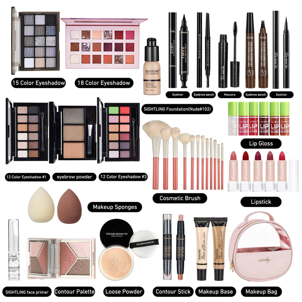 Sightling All-In-One Makeup Kit open palette shows versatile color options.
