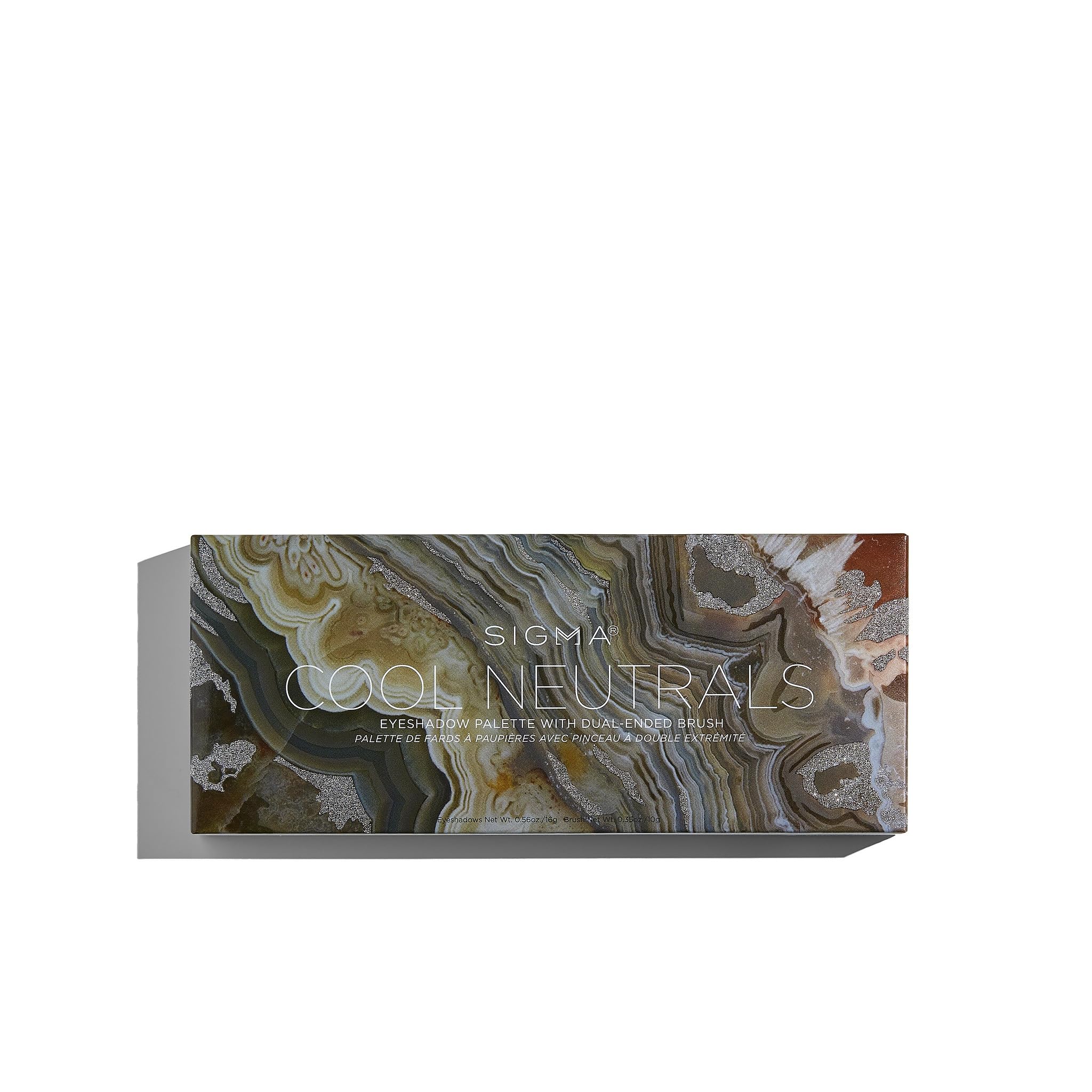 Sigma Beauty Cool Neutrals palette open showcases cool-toned matte and metallic finishes.