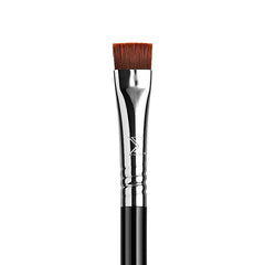 Sigma Beauty E15 brush handle close-up with sleek black wood for precision