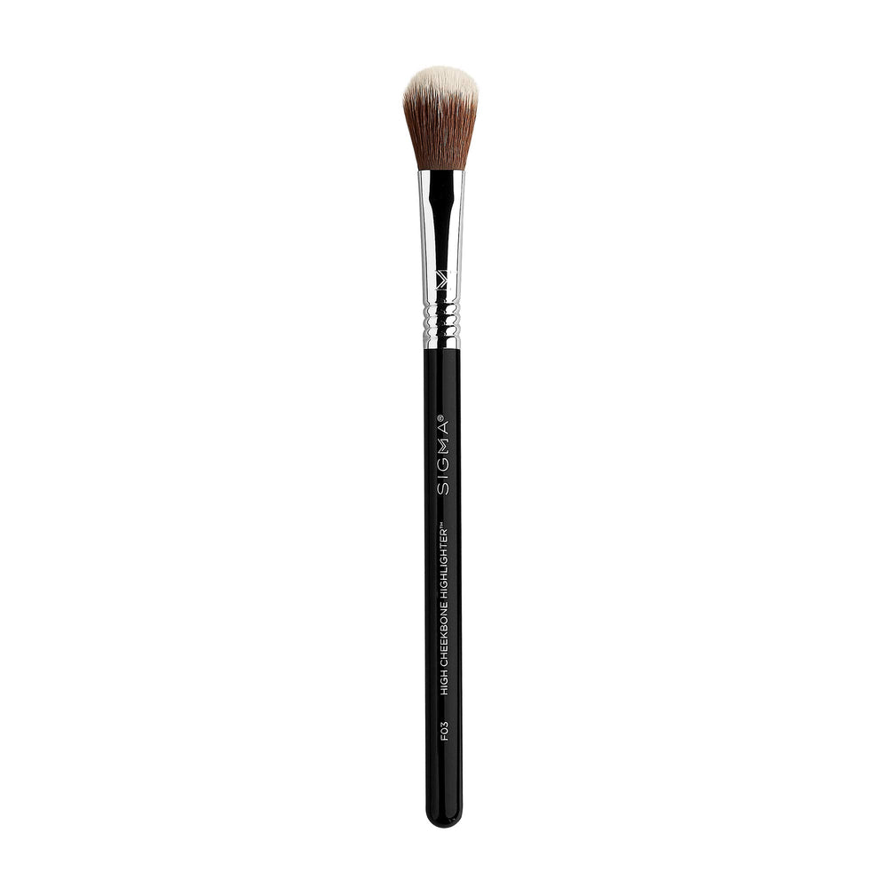 Sigma Beauty F03 brush front view for precise cheekbone highlight and contouring
