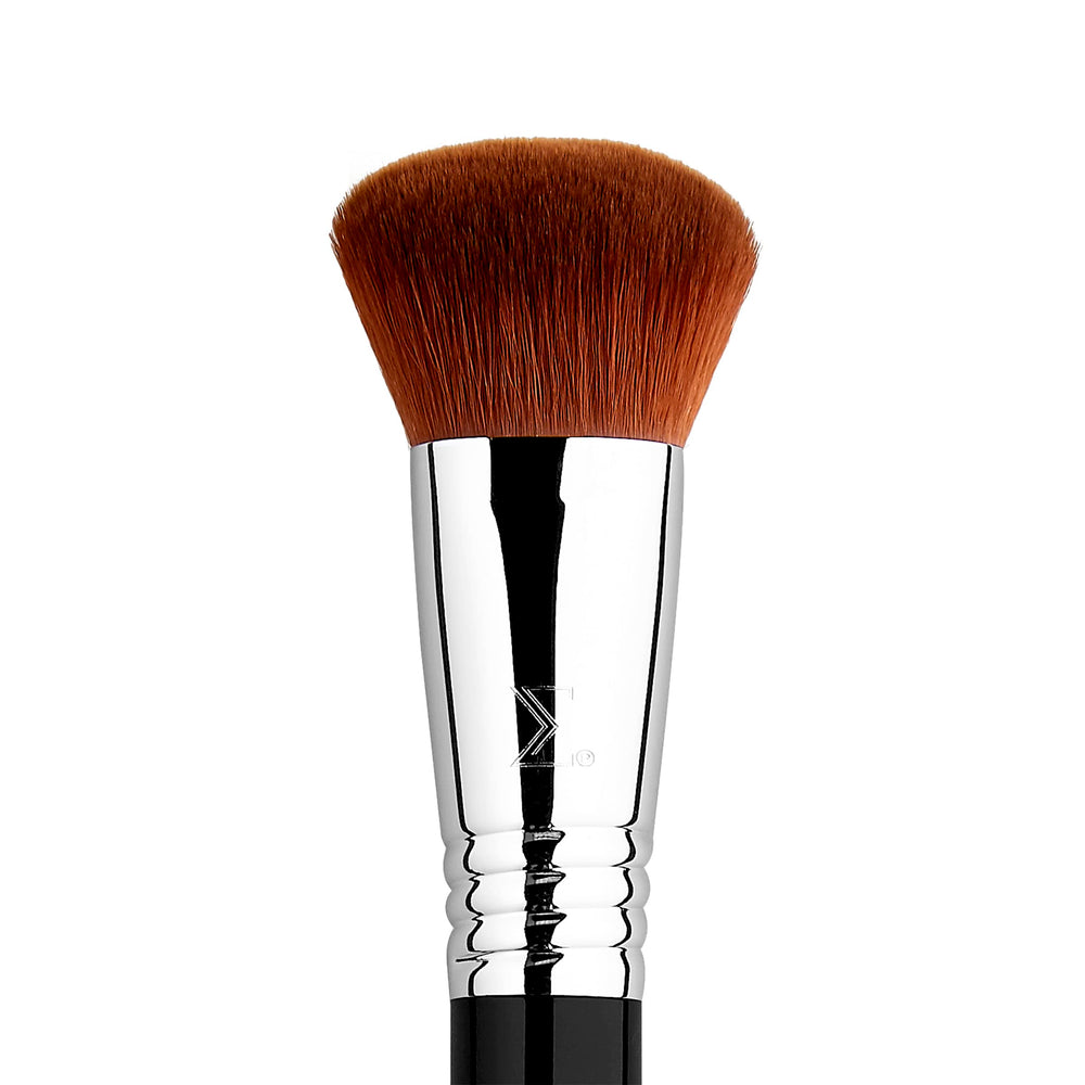 Sigma Beauty F47 Multitasker brush angled view highlights multi-use performance for blush and bronzer