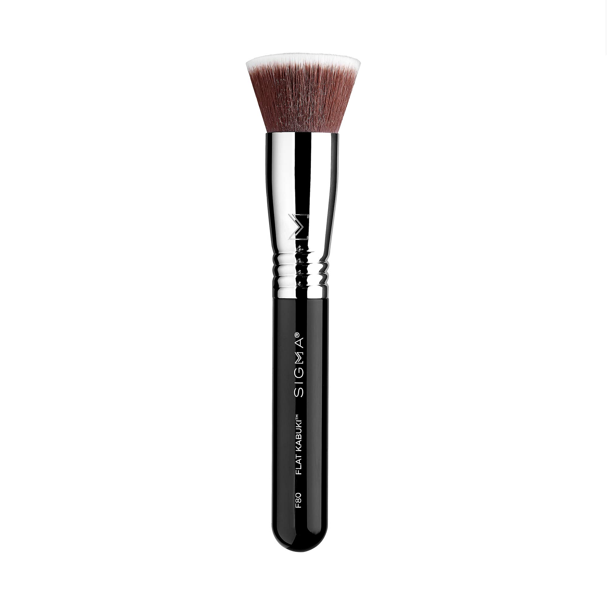 Sigma Beauty F85 airbrush kabuki brush head close-up showing dense fibers for buffing