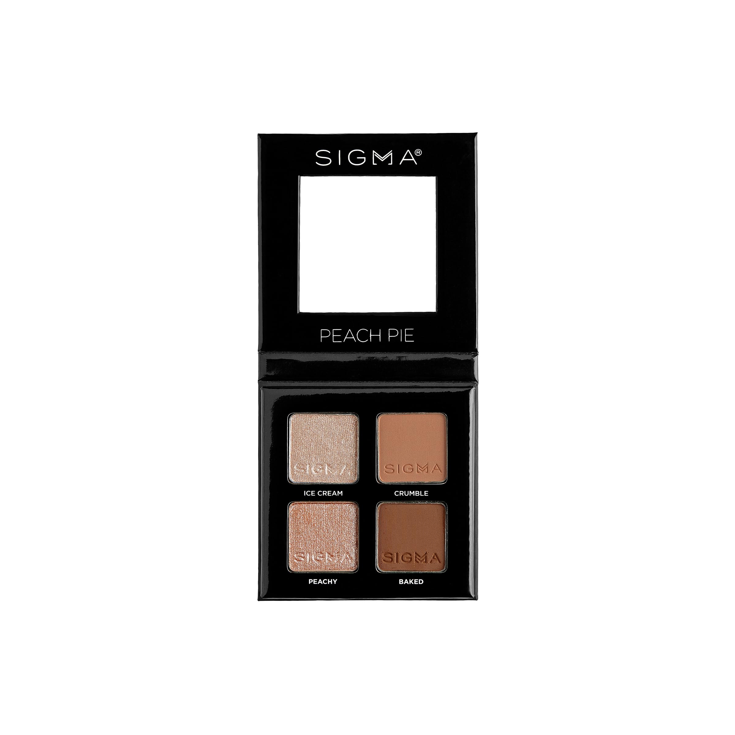 Sigma Beauty Peach Pie quad closeup showing buttery texture for smooth application
