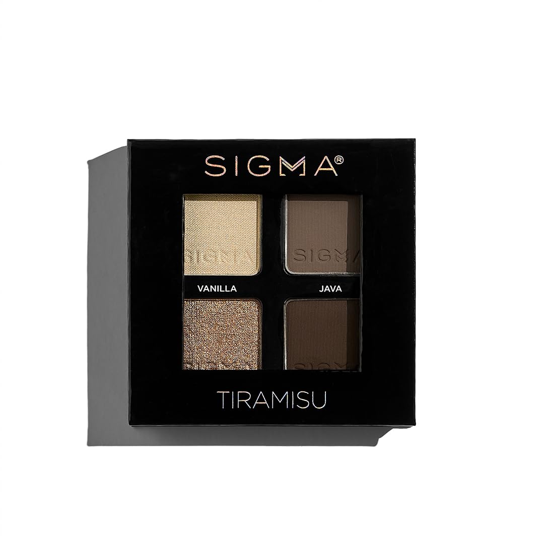 Sigma Beauty Quad Eyeshadow Tiramisu travel-friendly case in compact form.