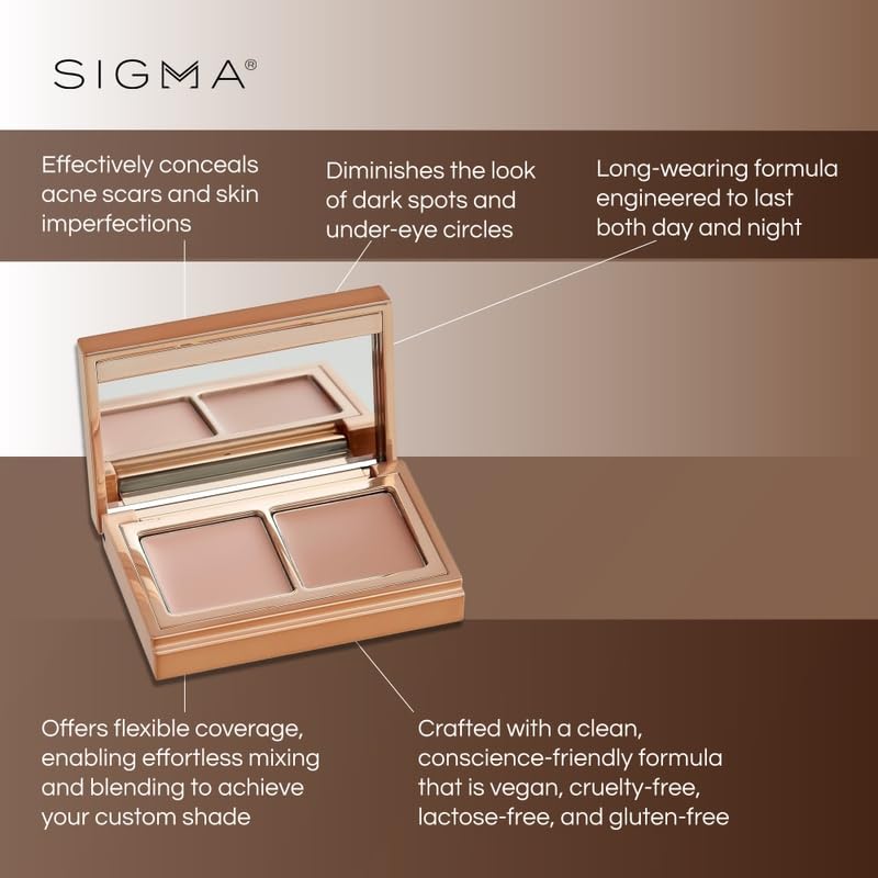 Sigma Beauty Spectrum Color Correcting Duo packaging emphasizing vegan and clean ingredients