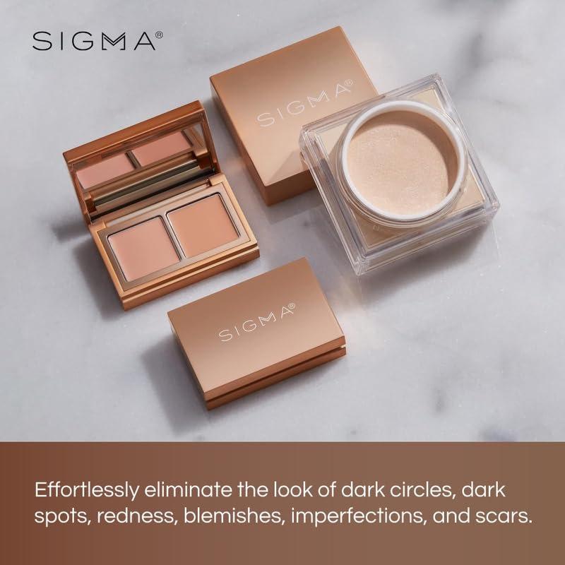 Sigma Beauty Spectrum Color Correcting Duo under-eye area closeup for brightening effect