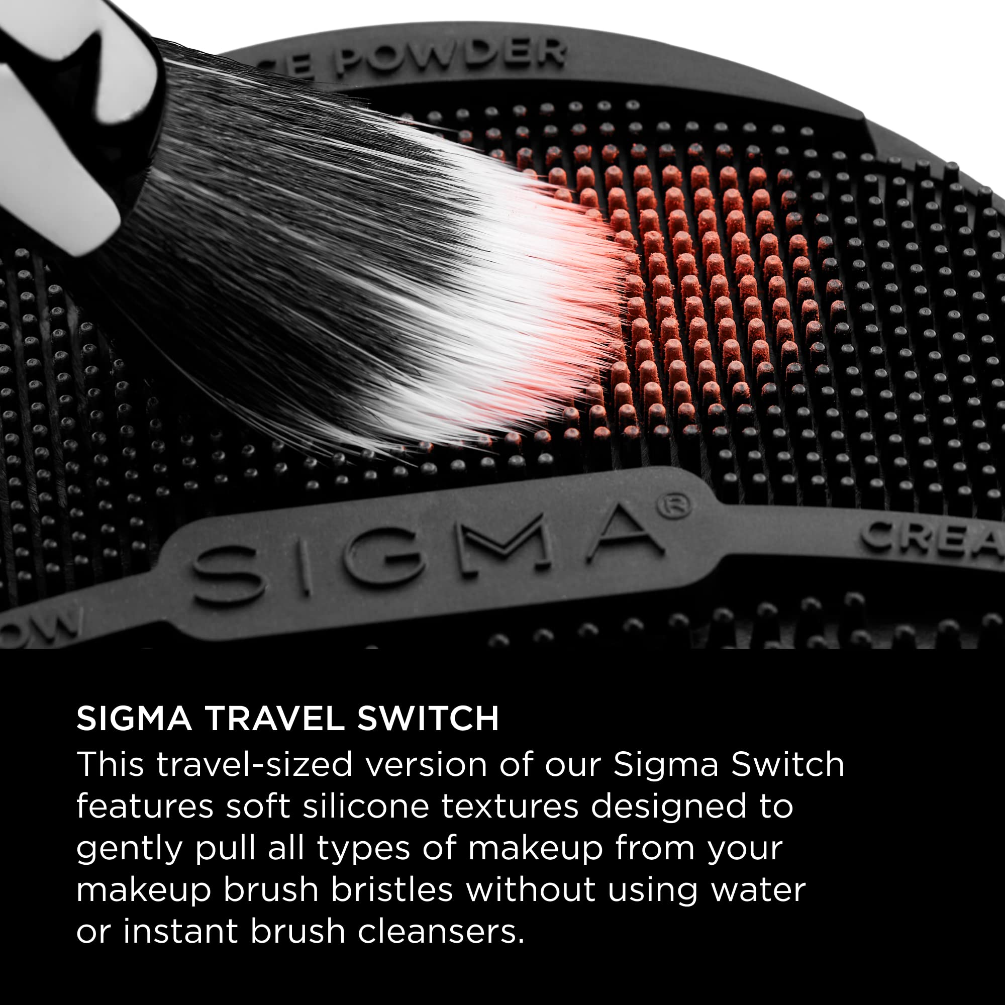 Sigma Switch multi-textured cleaning design shows targeted brush care for various formulas