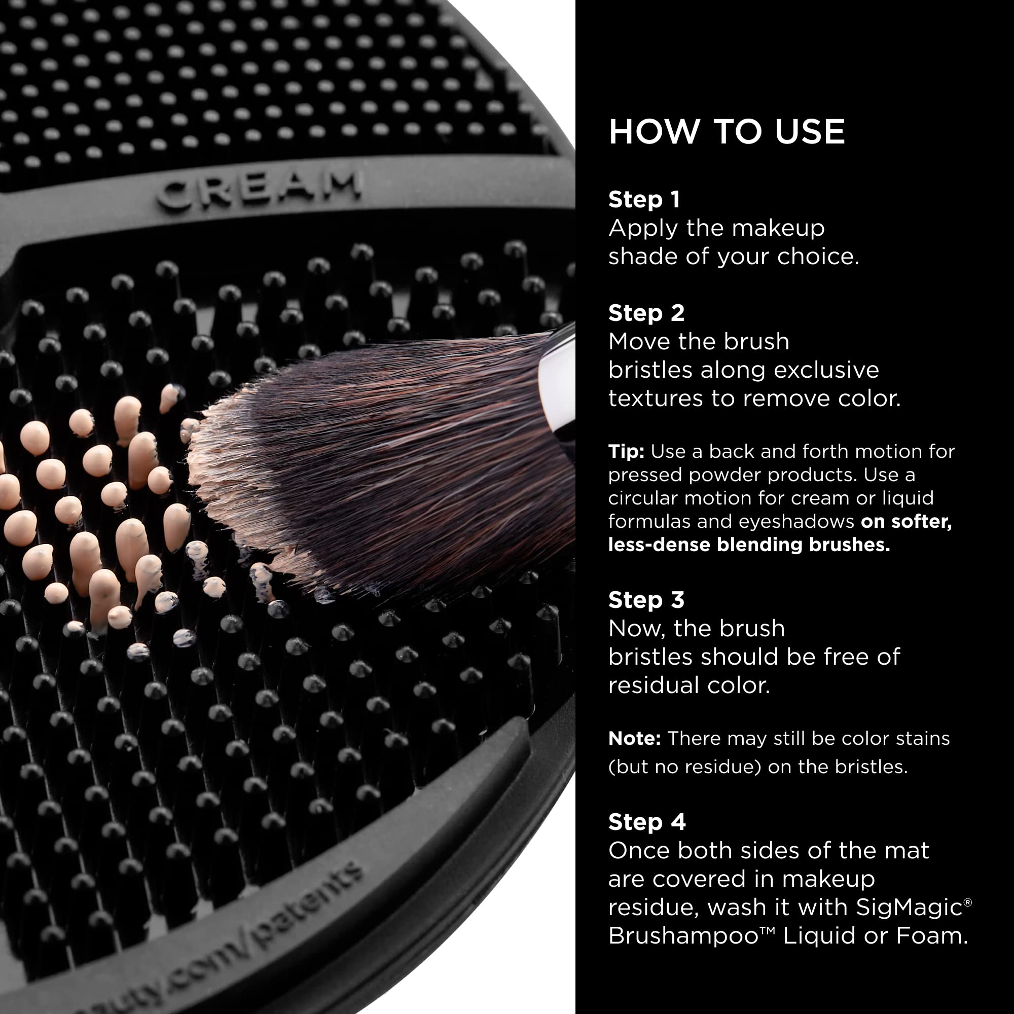 Sigma Switch in action with brush gliding across textures for pigment removal