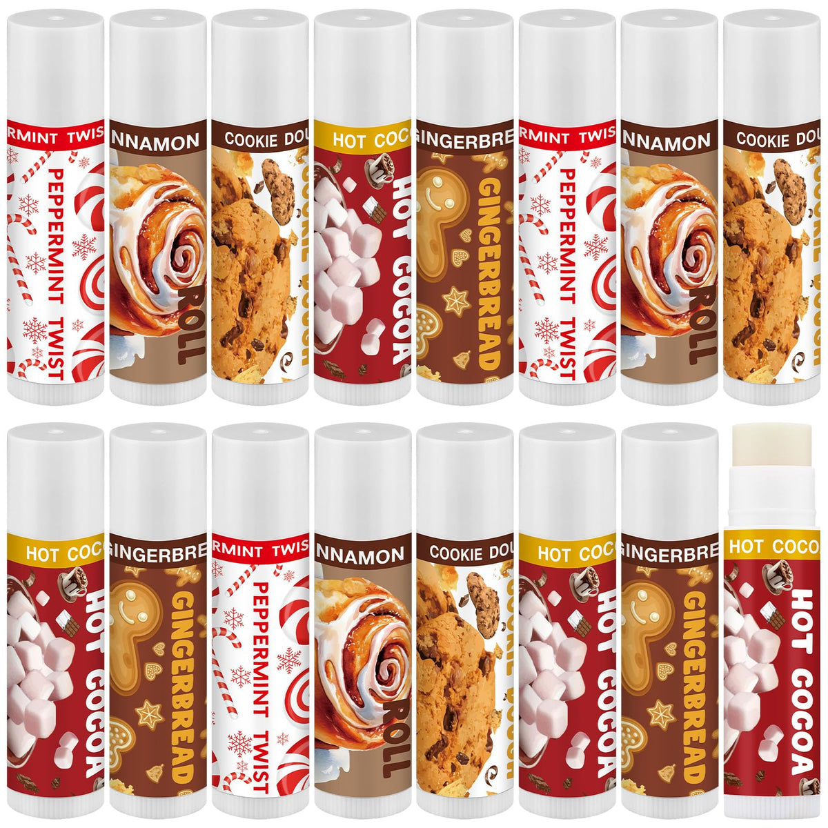 Siifert Christmas lip balm collection 15-pack ready for stocking stuffers and gifts.