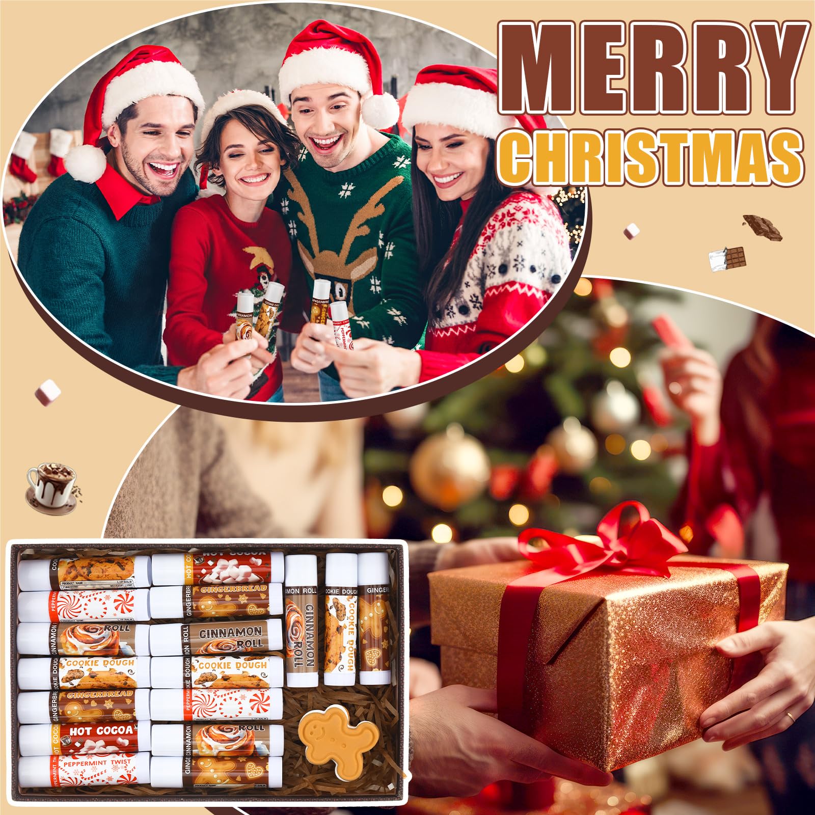 Siifert cinnamon lip balm tube featuring festive aroma and hydration.