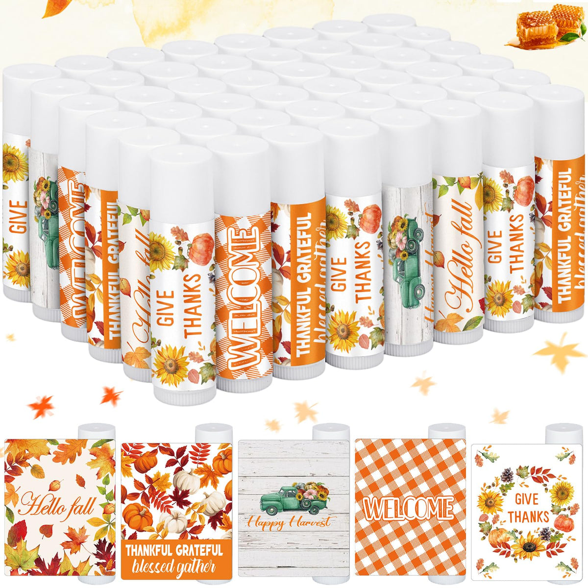 Siifert honey flavor lip balm 25pcs for soft, hydrated lips on the go.