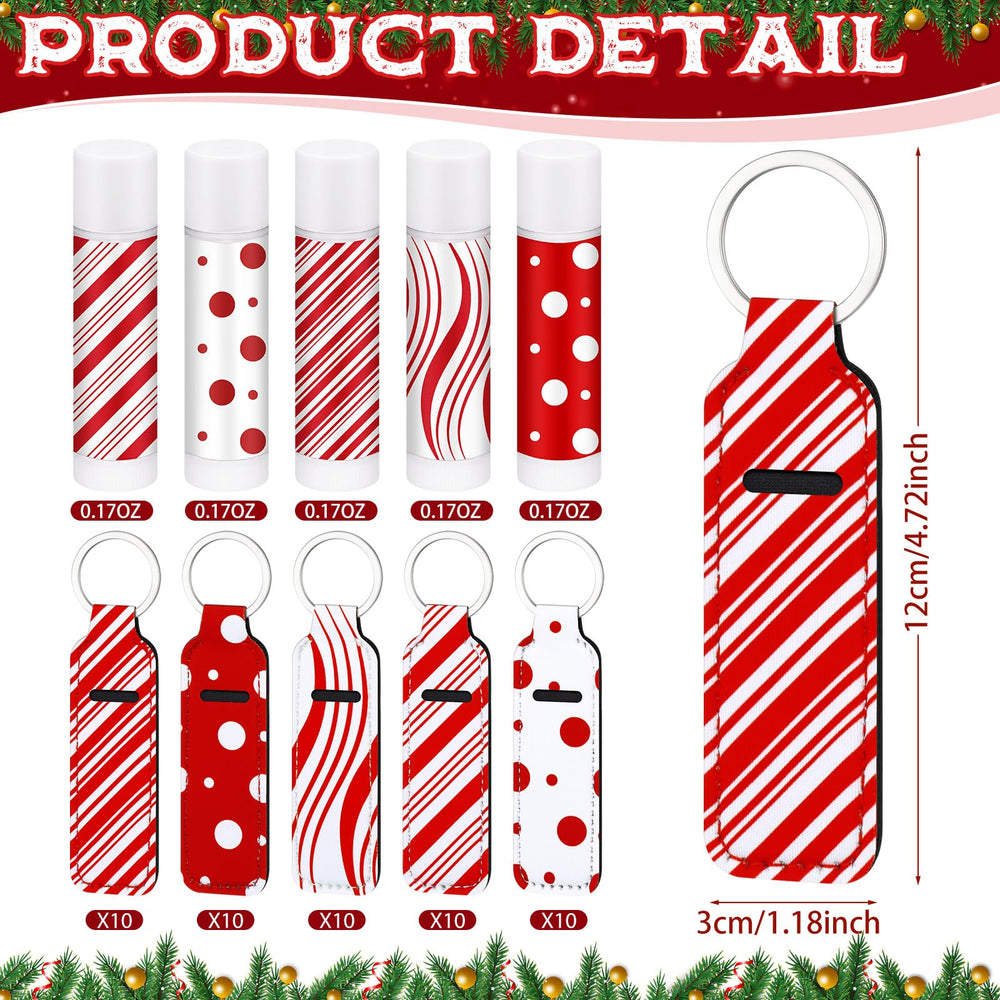 Siifert peppermint cane scented lip balm highlights mint flavor and moisture.