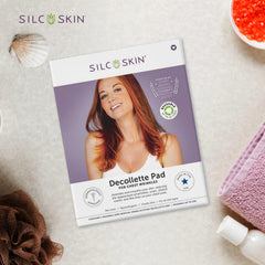 Silc Skin Decollette Pad closeup highlights soft silicone texture and hypoallergenic care
