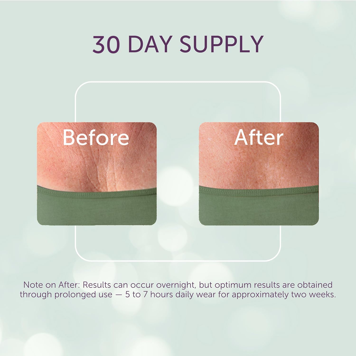 Silc Skin Decollette Pad on skin demonstrating gentle nightly chest patch