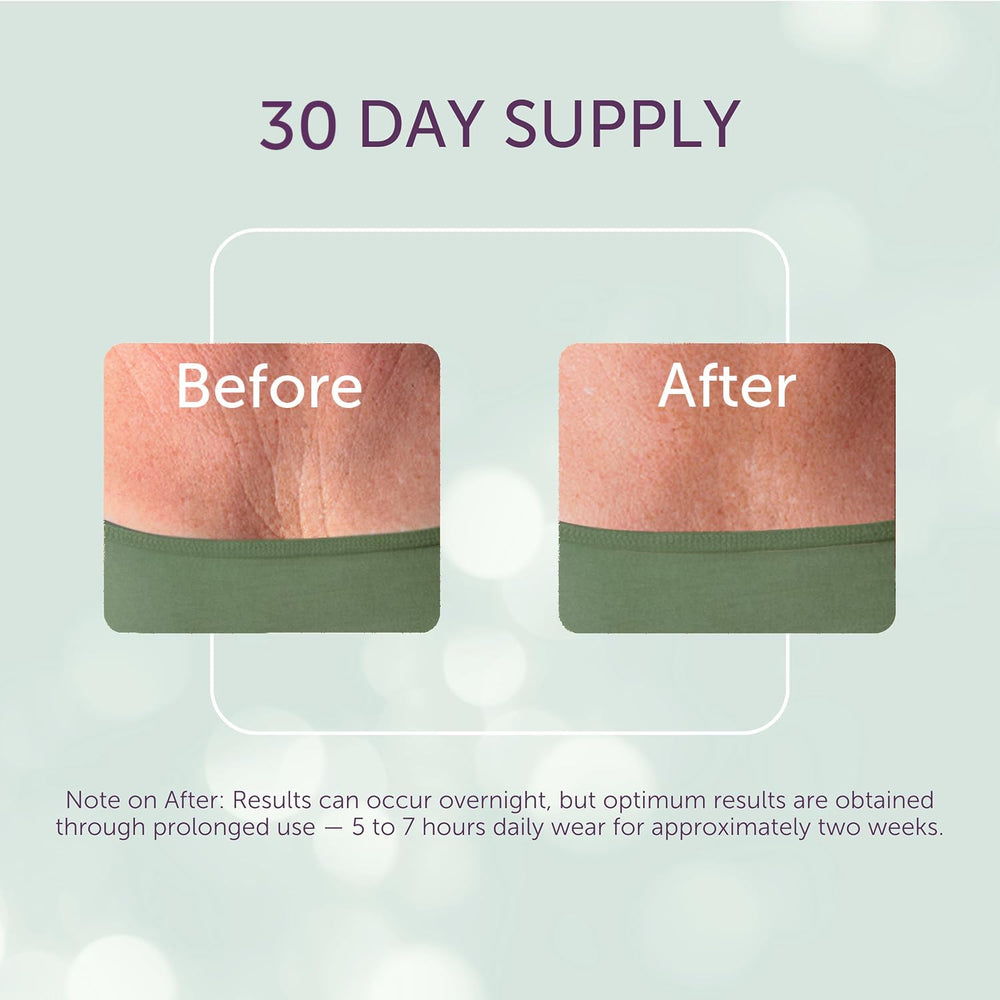 Silc Skin Decollette Pad on skin demonstrating gentle nightly chest patch