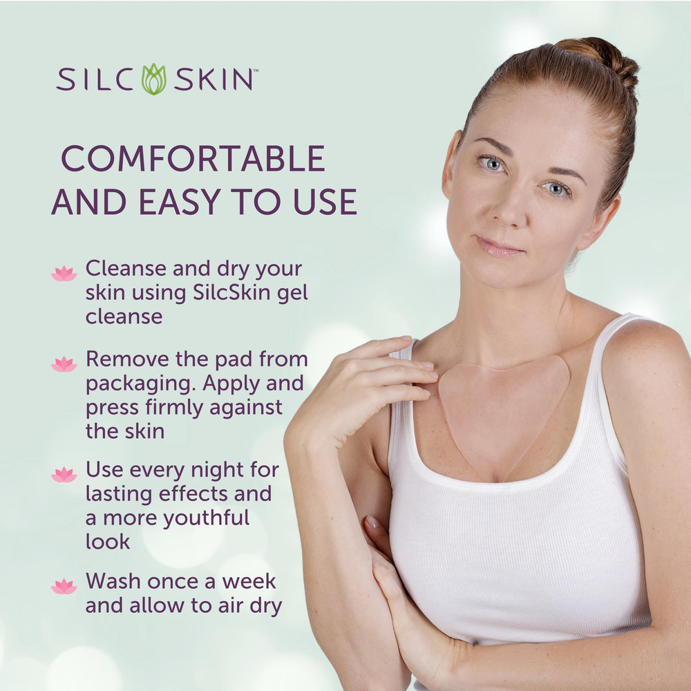 Silc Skin Decollette Pad overnight use on chest for hydrating routine