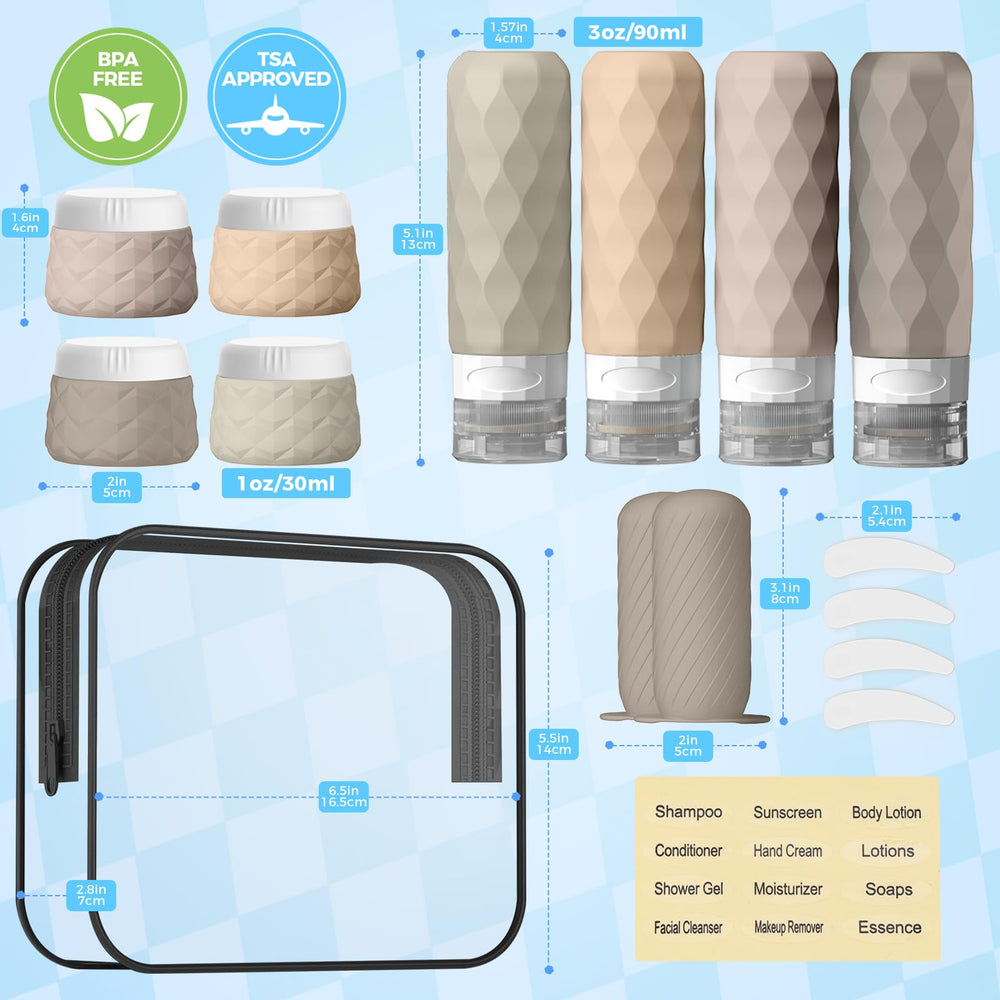 Silevoler travel creams jars silicone sturdy jars for creams and lotions on the go