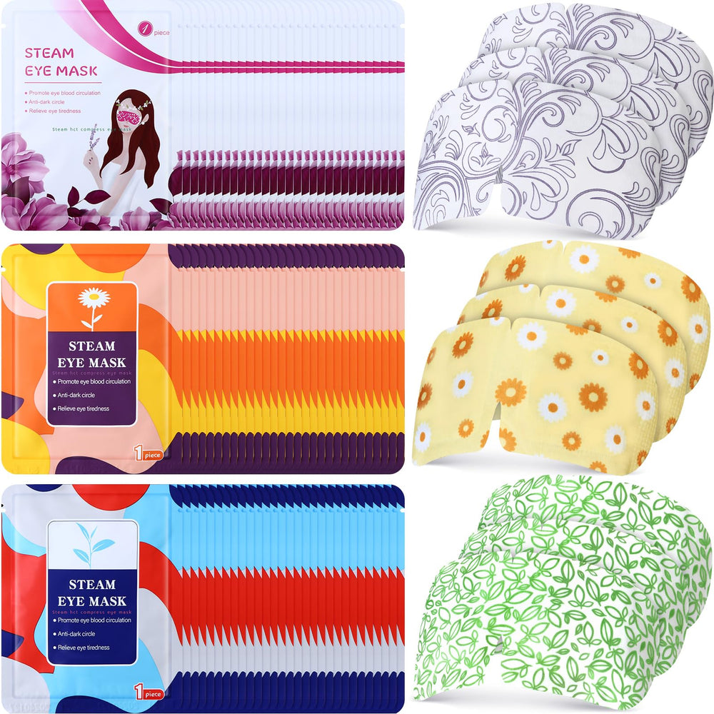 Silicherry steam eye mask lavender style for relaxing eye fatigue relief during travel.