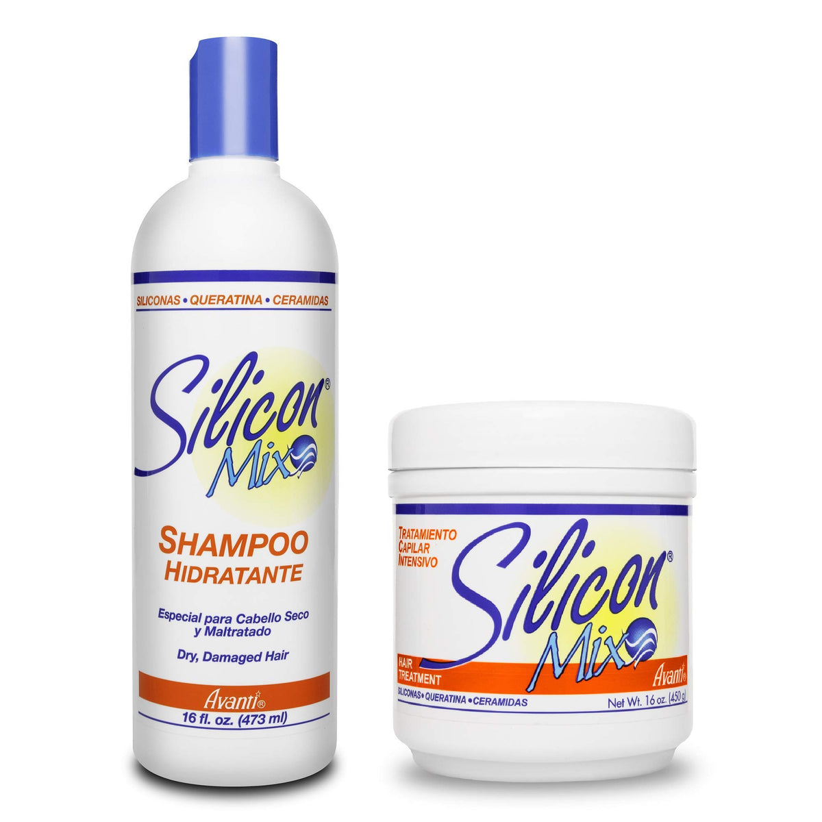 Silicon Mix hair shampoo bottle pouring for hydrated, frizz-controlled hair care.