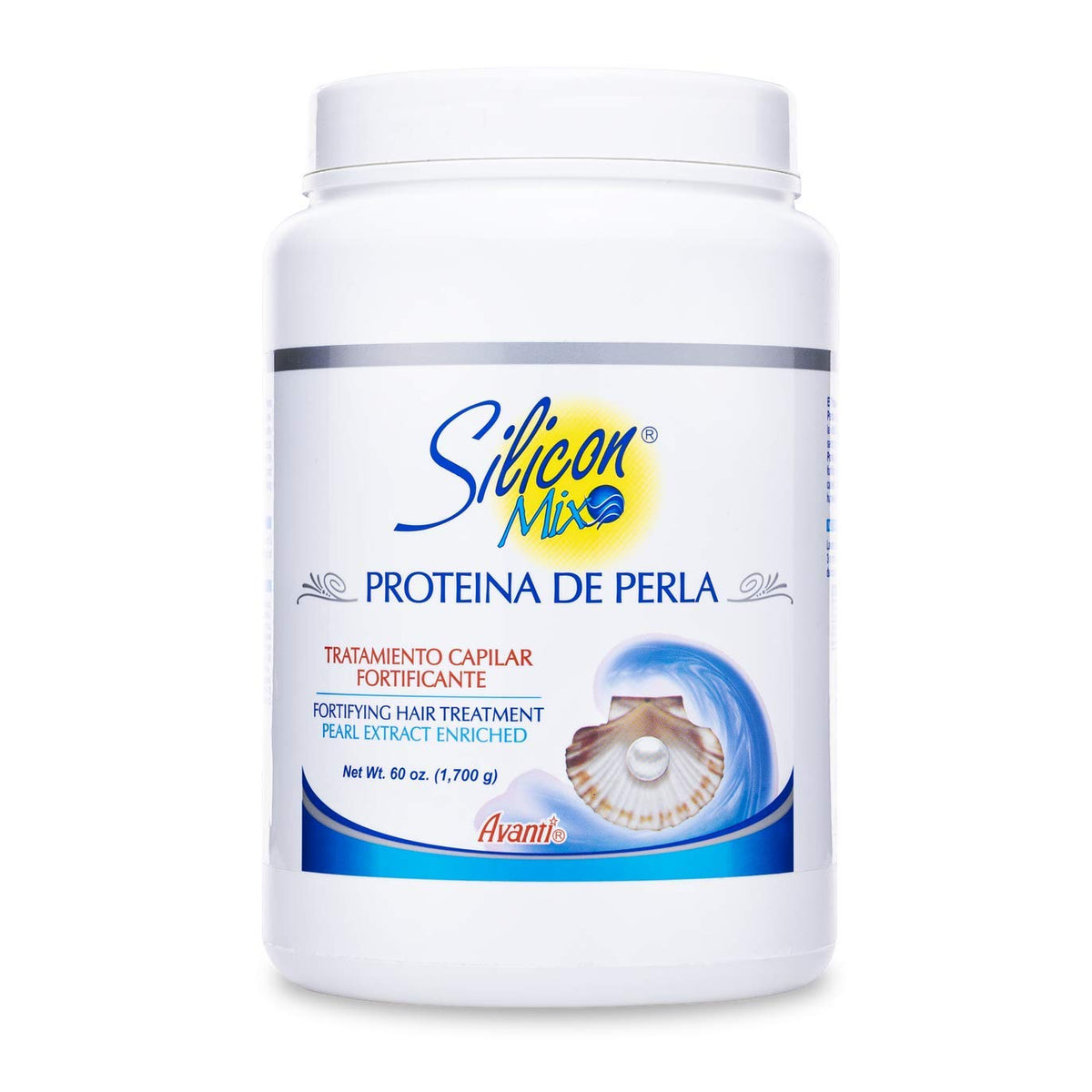 Silicon Mix Proteina de Perla treatment bottle demonstrates repairing protein benefits and frizz protection