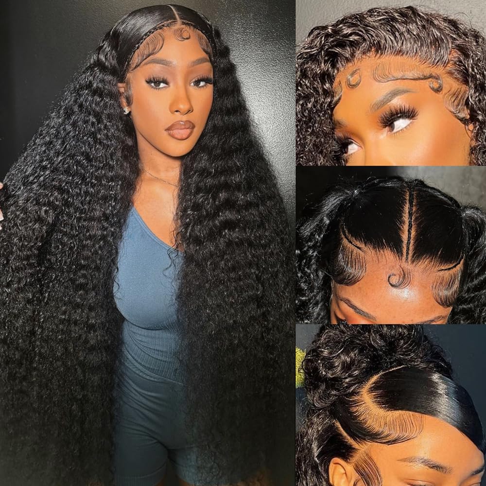 Silinli 200 density deep wave 28 inch front wig shows natural fullness for daily wear