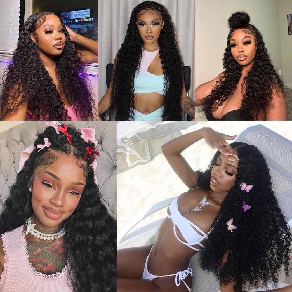 Silinli dyed and restyled deep wave wig demonstrates versatile styling options