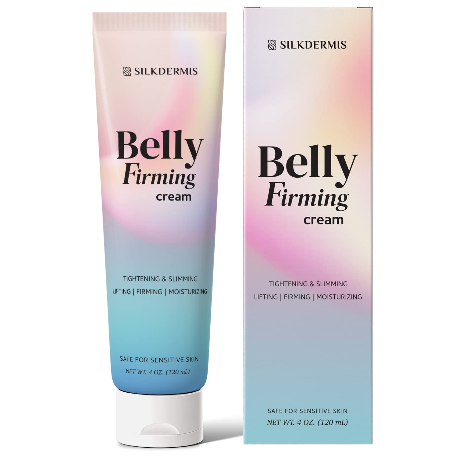 SILKDERMIS belly-firming cream bottle for smoother, hydrated skin