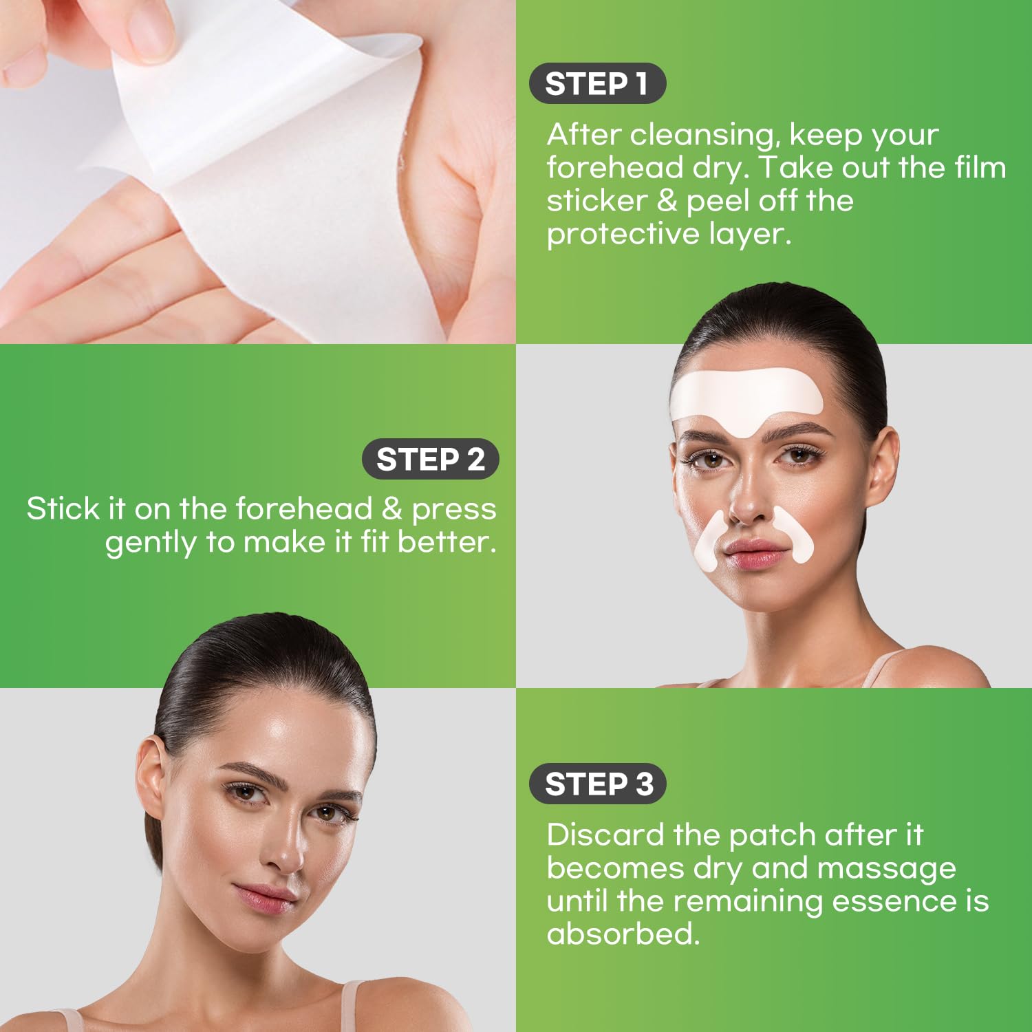 SILKDERMIS night-use-application close-up portraying overnight patch wear.