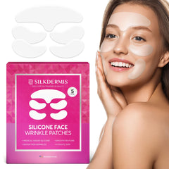 SILKDERMIS silicone face wrinkle patch forehead closeup helps smooth fine lines overnight.