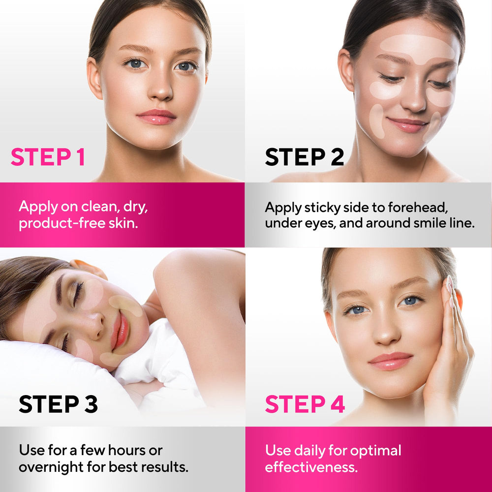 SILKDERMIS silicone face wrinkle patch used overnight photo suggests effortless routine integration.
