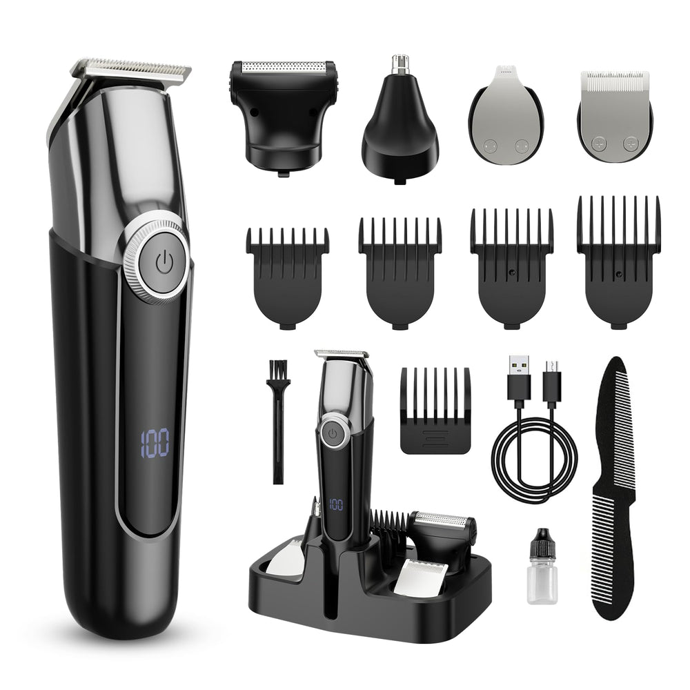 SilkGlow beard trimmer 5in1 kit showing versatile grooming setup.