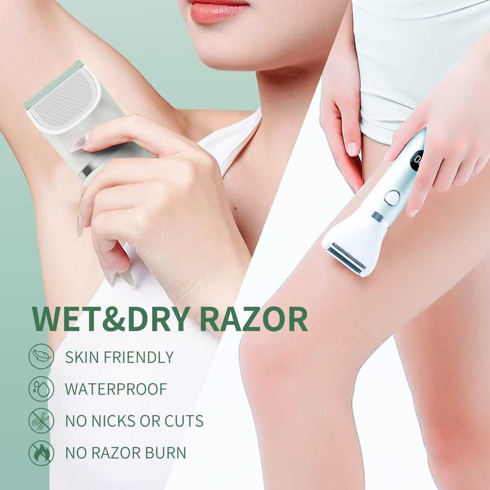 SilkGlow Hypoallergenic blades glide smoothly for sensitive skin grooming