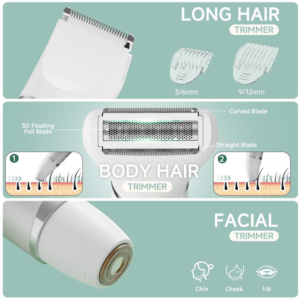 SilkGlow Waterproof Trimmer in shower for convenient wet and dry use