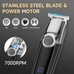 SilkGlow stainless steel blades provide smooth, skin-friendly trimming.