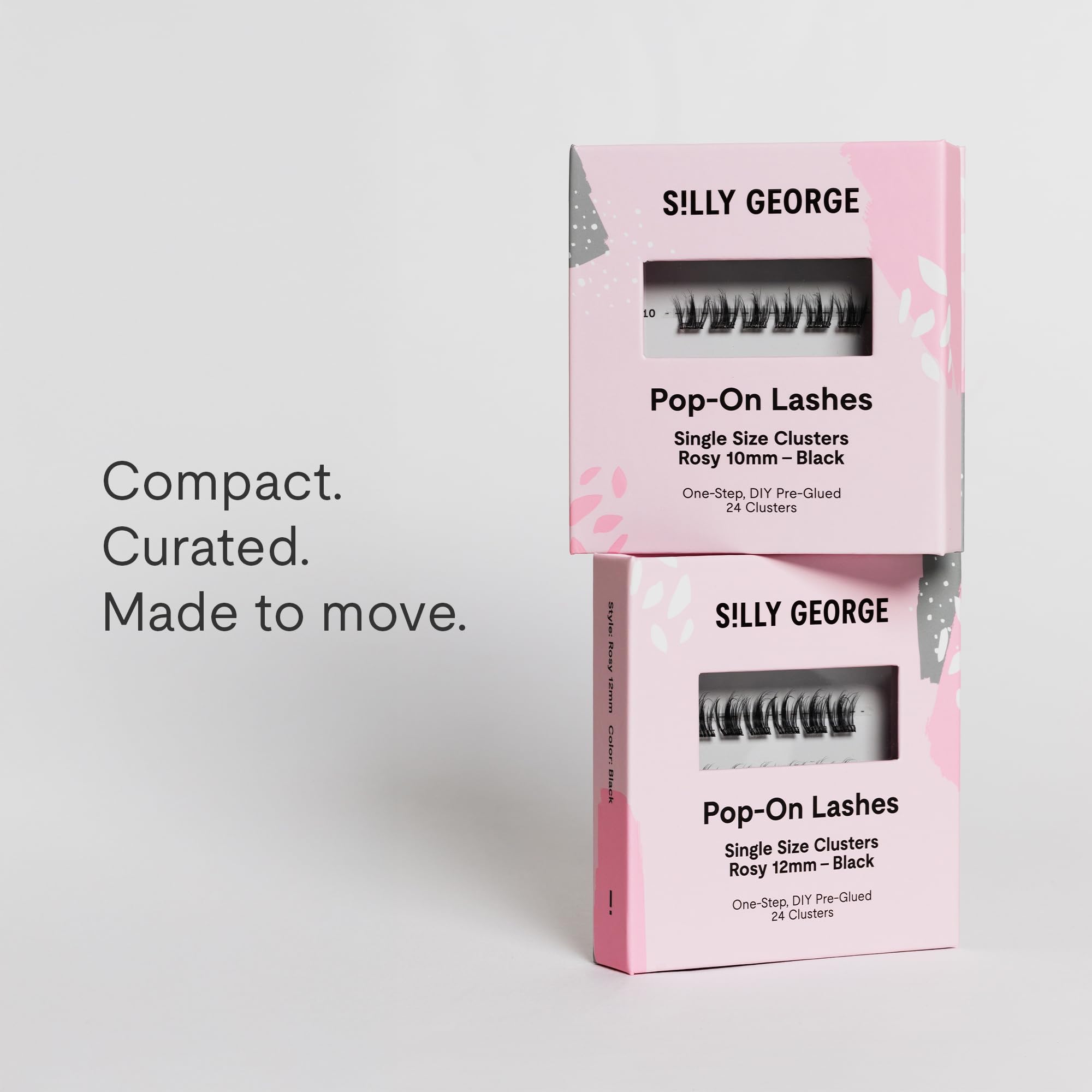 Silly George lashes on eye showcasing natural look and easy one-step application