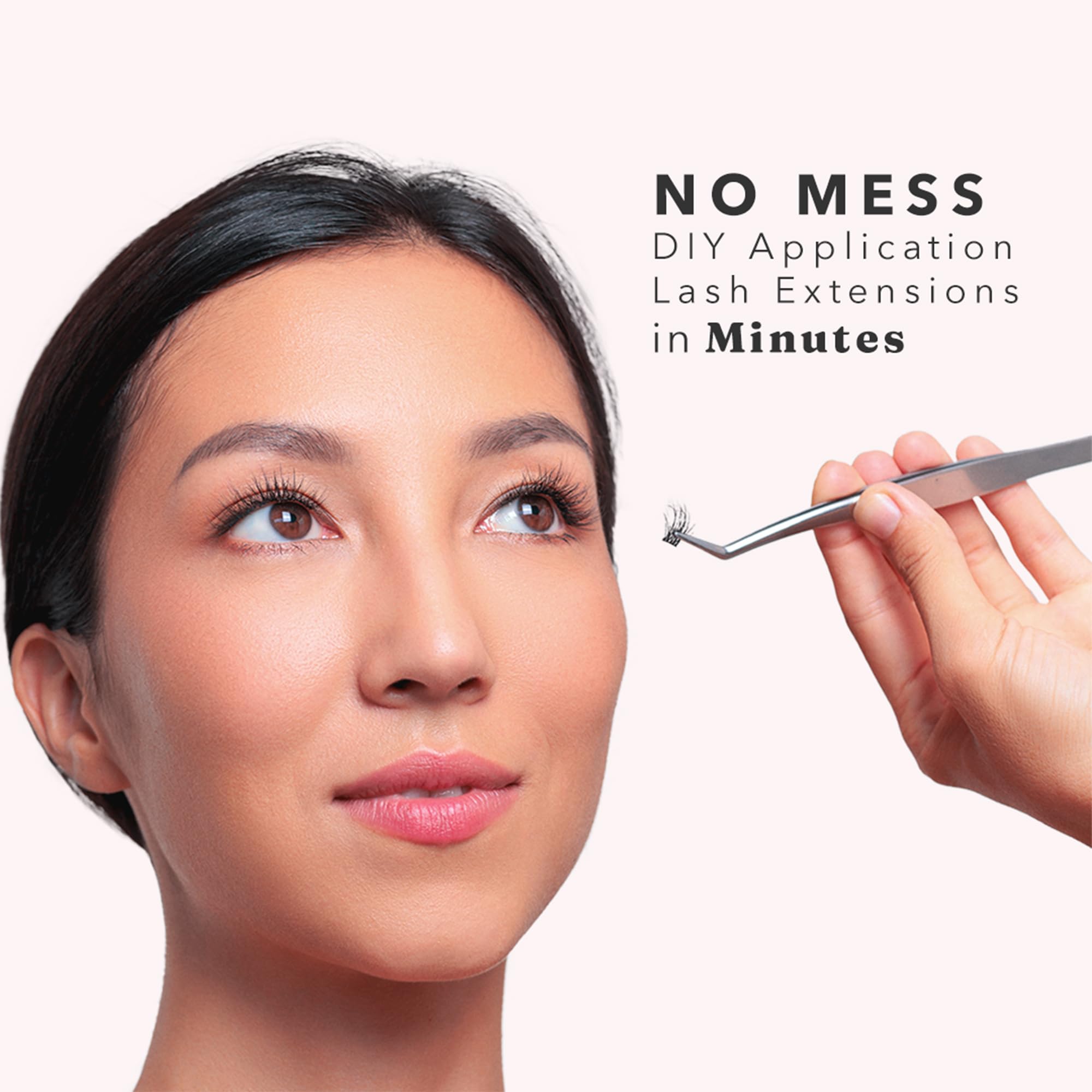 Silly George Pop-On Lashes application by hands demonstrates easy DIY lash setup.