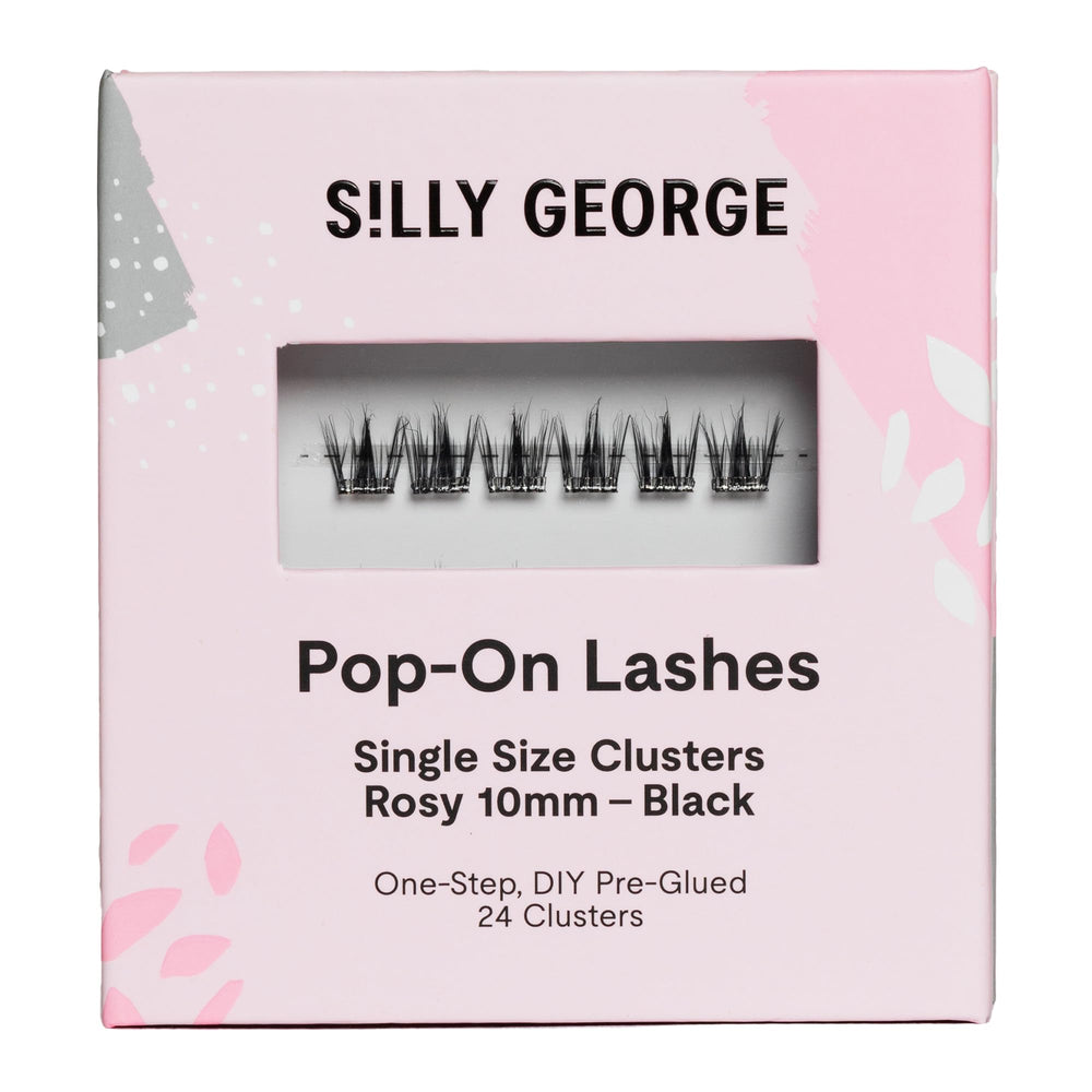 Silly George single-size Pop-On clusters pack front for quick, clean, low-waste lash upgrade