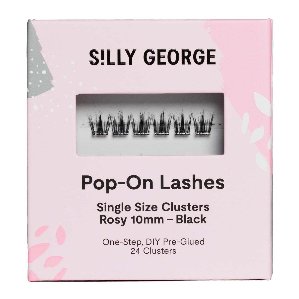 Silly George single-size Pop-On clusters pack front for quick, clean, low-waste lash upgrade