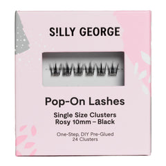 Silly George single-size Pop-On clusters pack front for quick, clean, low-waste lash upgrade