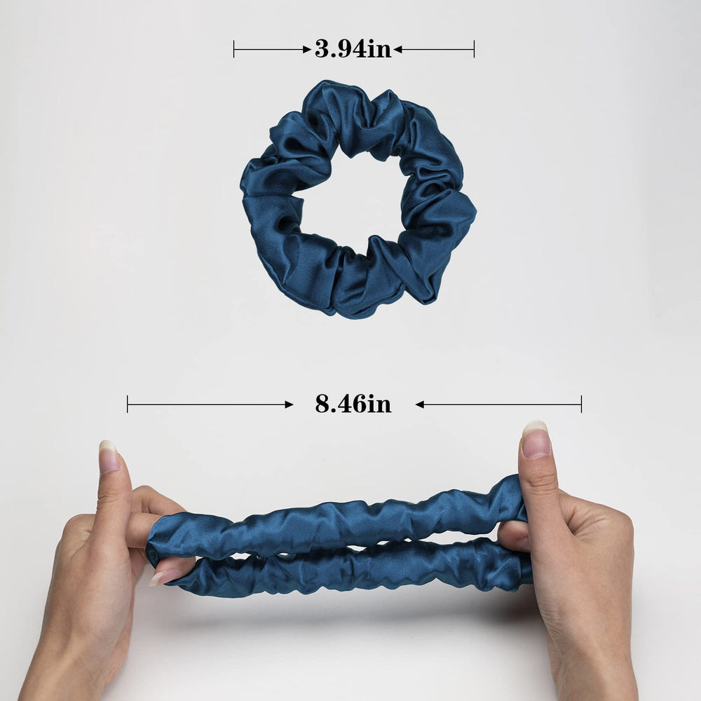 Silmer Silk Scrunchies flat lay trio, color coordination for outfits.