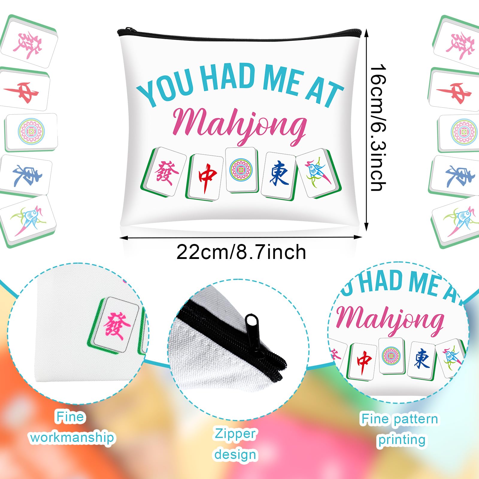 SilTriangle Mahjong cosmetic bag Style 1 close-up packaging highlight gift-ready design