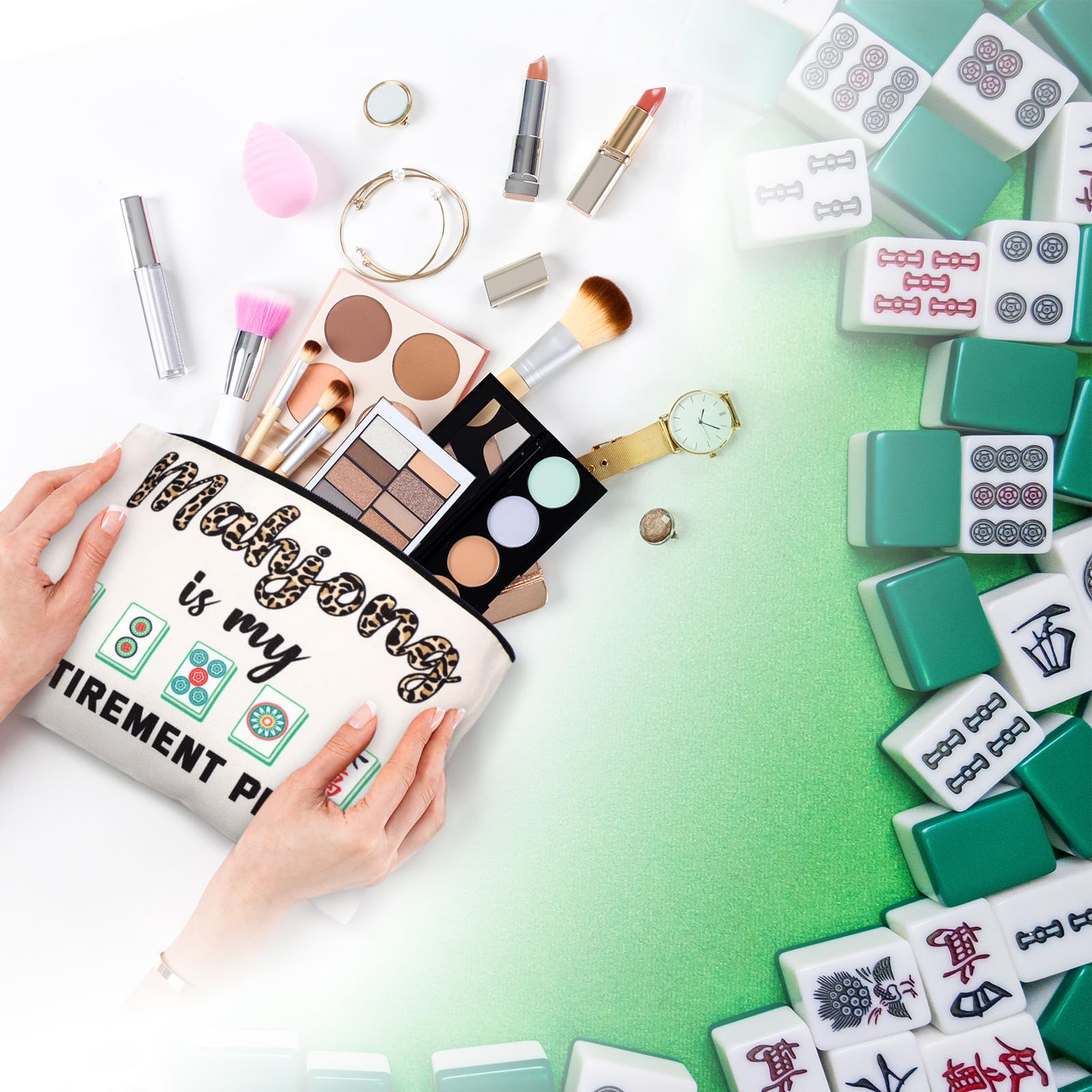 SilTriangle mahjong cosmetic bag travel-size with compact design for easy packing
