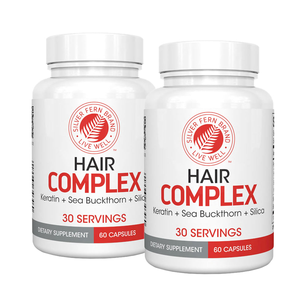 Silver Fern Hair Complex bottle front for daily hair support.