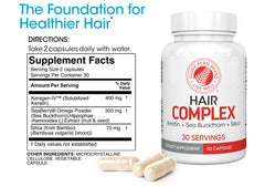 Silver Fern Hair Complex bottle side view showing packaging details.