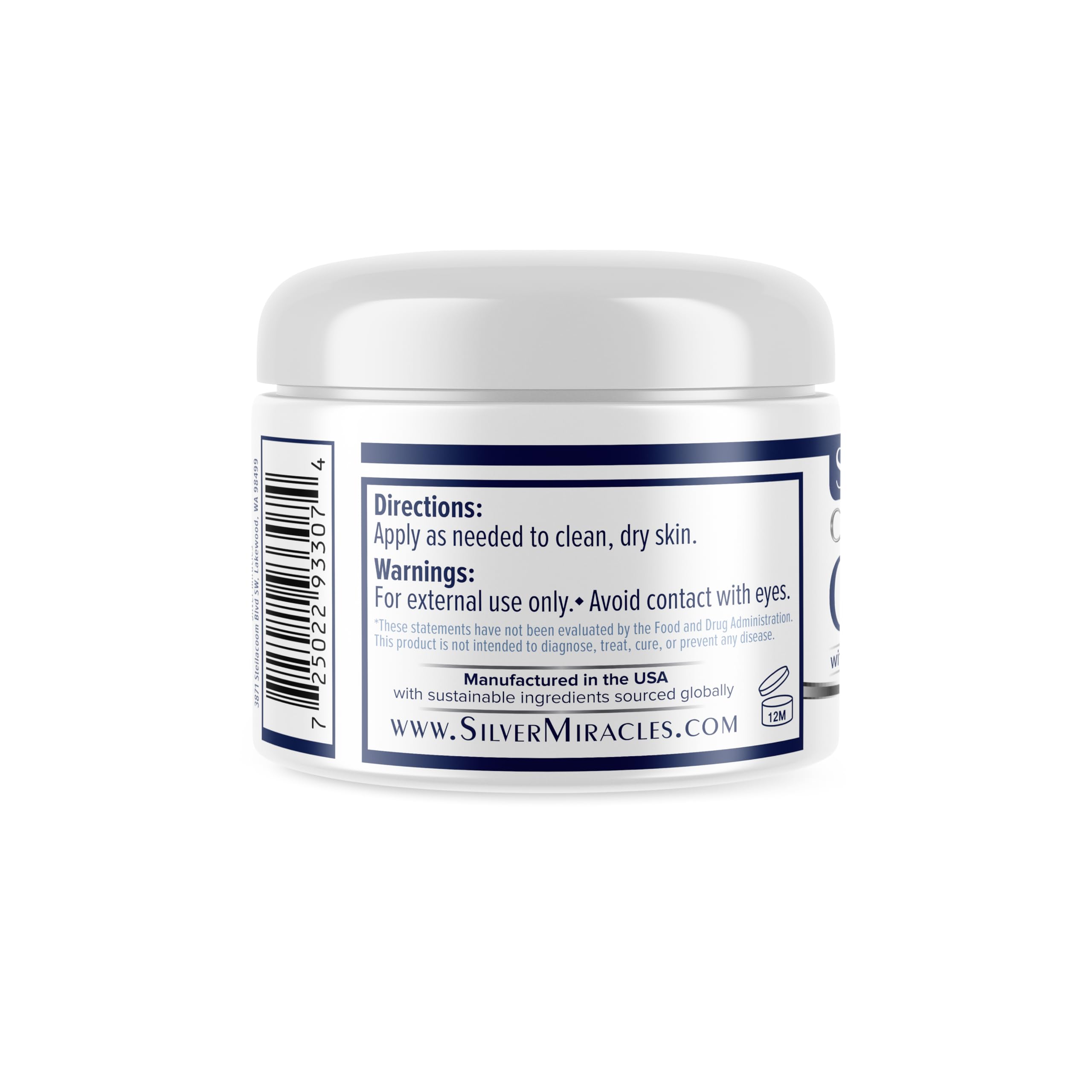 Silver Miracles colloidal silver cream texture-closeup highlights rich, creamy consistency.