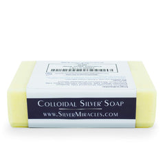 Silver Miracles colloidal silver soap in shower with abundant suds